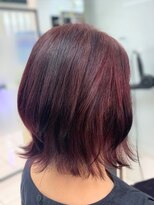 ヘアースタジオ ジェイワン(hair studio J ONE) 30代40代50代60代　ひし形Cカール外ハネボブ　白髪染めぼかし