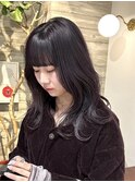 ダークラベンダー暗髪カラー就活カラーブリーチなしカラー
