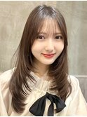 韓国風/レイヤー/小顔/前髪カット/髪質改善/グレージュ/透明感