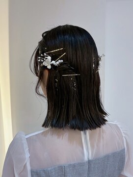 ノク 渋谷(nok) タイトヘア/お呼ばれヘア_黒髪小顔オリーブグレーココアベージュ