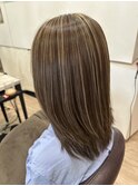 極細ハイライト ベージュカラー
