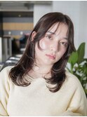 ◎韓国ヘアー顔周りレイヤーボブミディアムおくれ毛前髪万代新潟