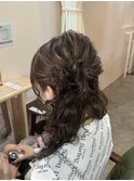 お団子ハーフアップ