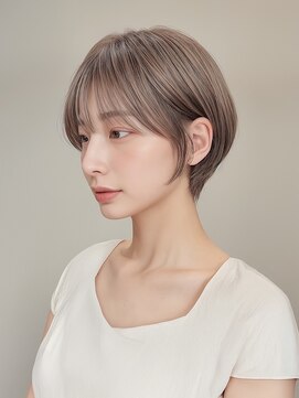 カレント 蕨(THE CURRENT) 蕨　ボブ白髪ぼかしハイライトショートボブカット30代40代