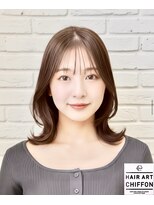 ヘアーアートシフォン 川口東口店(hair art chiffon)&nbsp;ピンクベージュのイメチェンミディアムレイヤーカット