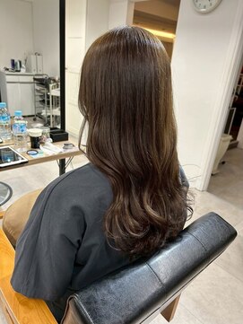 クラン 岡本(Chlan) オリーブブラウン　ゆるふわロング