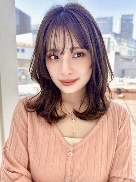 バイオレットジェム(Violet`jem) 20代30代40代くびれヘアレイヤーカーキベージュ2wayバング