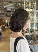 夏に映えるパーマボブ◎ブリーチなしカラー/小顔/似合わせ