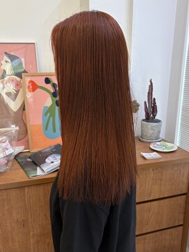 ヘアーアイスカルテット(HAIR ICI QUARTET) 髪質改善×オレンジカラーで艶々ストレートロングヘア