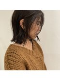 切りっぱなしボブ/ダークアッシュ/セミボブ