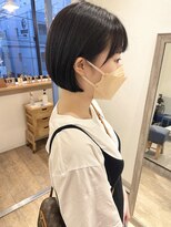 メルト 吉祥寺(melt)&nbsp;簡単切りっぱなしミニボブ　サイドバング　暗髪カラー
