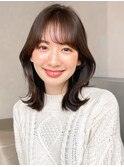 【Unami Shibuya】TOMI 小顔くびれくびれミディアム グレージュ