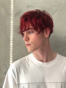 ギークス(GEEKS) 【GEEKS渋谷】メンズハイトーン/レッド/夏カラー/マッシュ/小顔