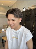 メンズハイライトカラーサーフスタイルアップバングモテ髪