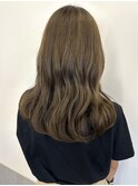 オリーブアッシュ セミロング ニュアンスパーマ 髪質改善 20代