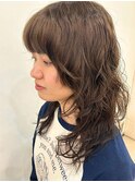 軽感ゆるふわパーマ/透明感ブラウンベージュ