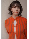 イヤリングカラー　ボブ　大人かわいい　フェザーバング