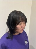 ウルフカット×オリーブグレージュ