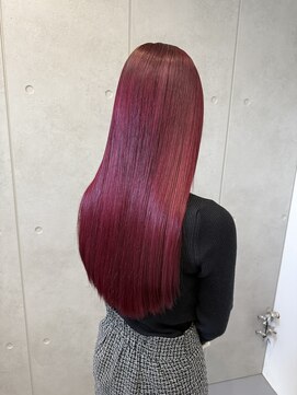 レオクマ(REOKUMA) レッドカラー/韓国風ストレート/艶髪ロング