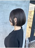 ショートボブ×ラベンダーグレージュ