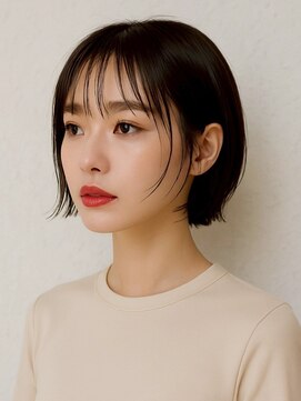 ミロア 薬院(miroa) 大人ボブ レイヤー 顔周りカット 丸みボブ 黒髪 20代 髪質改善