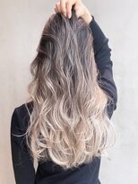 シオン(shion)&nbsp;ロングホワイトグレージュ韓国ヘア顔周りレイヤー_ba318301