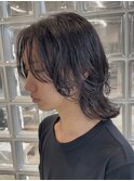 渋谷メンズボブウルフ緩めスパイラルパーマニュアンスパーマ