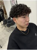 波巻きパーマツイストスパイラルパーマメンズマッシュパーマ万代