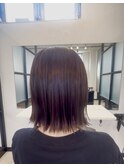 切りっぱなし×深みバイオレット