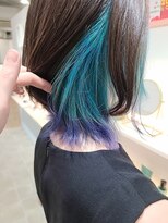 モナン(monan) グラデーションカラーインナーカラーダークブルーラベンダー