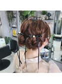 ダウンツインお団子ヘア