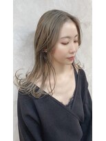 ドゥマン(Demain)&nbsp;前髪パーマ レイヤーロング 黒髪 グレーベージュ 小顔 "