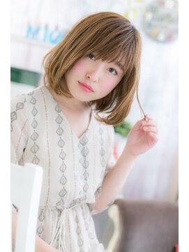 ミック ヘアアンドメイク アップ 駒込店(miq Hair&Make up) ブリーチオンカラーで外国人風★濡れ髪前下がりボブb1