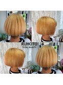刈り上げボブ×ブリーチ