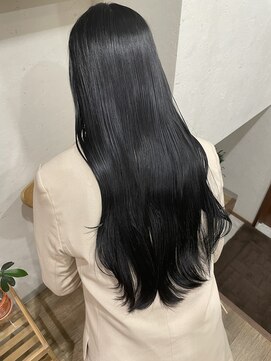 サク(Sac.) ブルーグレージュ×黒髪ロングストレート Sac.恵比寿　栃木優佑