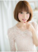 ミルクティーピンク前下がり小顔ぶつ切りボブc5上尾20代30代40代