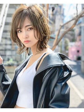 ケアリー 流山おおたかの森(Carelly) 大人かわいい前髪セシルカットココアブラウンフリンジウェーブ