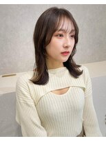 エジョン 幡ヶ谷店(Aejon)&nbsp;グレージュカラー斜めバングチョコレート