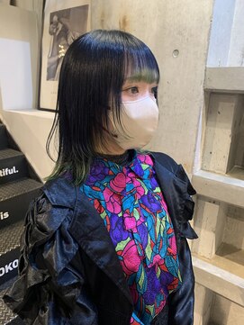 ココモ(KOKOMO) ブルーブラック×ネオングリーン