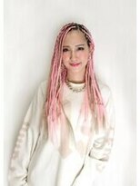 ラブ ロック Love' Lock&nbsp;ブレイズ・エクステ・ピンク、成人式、成人式ヘア、コーンロウ