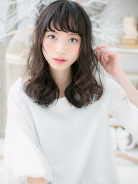 モッズヘア 越谷(mod's hair) ダークアッシュくせ毛風カール韓国風セミディc5越谷20代30代40代