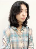 【松戸　石山】くせ毛風黒髪レイヤーミディアムボブ