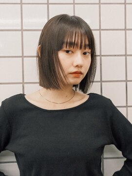 ガーデンヨコハマ(GARDEN YOKOHAMA) ボブ ホワイトグレージュ デジタルパーマ チェリーブラウン