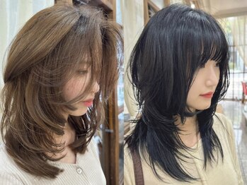 ニコ(nico.)の写真/【長堀橋徒歩2分/受付～19時】輪郭や頭の形に"似合わせる顔周りヘア"で小顔魅せ◎[レイヤーカット]