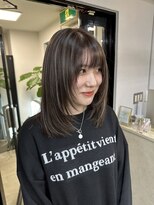 エトラ 渋谷店(etora)&nbsp;小顔 ネビージュ　グレージュハイライトカラー◎