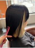 インナーカラー抜きっぱなしベージュブロンドダブルカラー