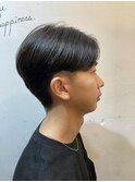 メンズセンターパート
