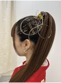 袴着付けとポニーアレンジ