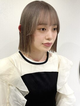 ラミエバイメルト 下北沢(lamie by melt) 花田ボブ暗めカラーブリーチオリーブグレージュ下北沢韓国顔周り