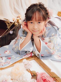 お子様の着付け＋ヘアセットもお任せください◎記念日などの特別な一日を美しく彩る＊